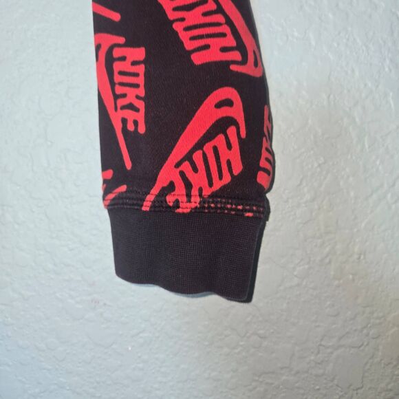 Nike Track Suit AOP Black & Red Print Hoodie Joggers Set Kids sz L Streetwear - Picture 8 of 16